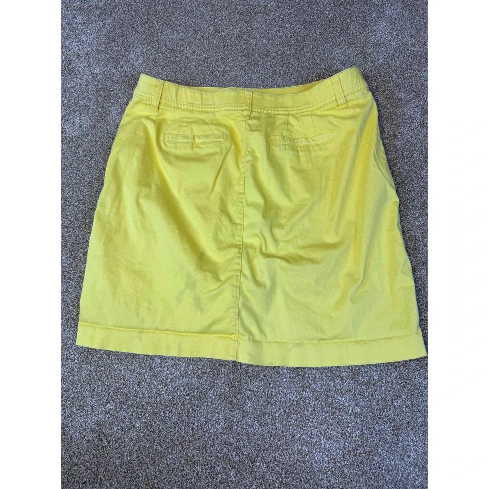 Charter Club Womens Yellow‎ Cotton Blend Skort 10 Mini Skirt Built-in Shorts